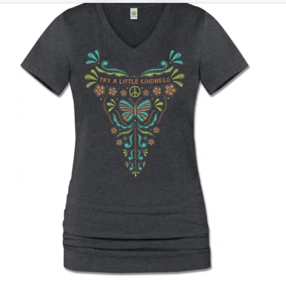 NEW Soul Flower Try a little kindness boho hippie t shirt